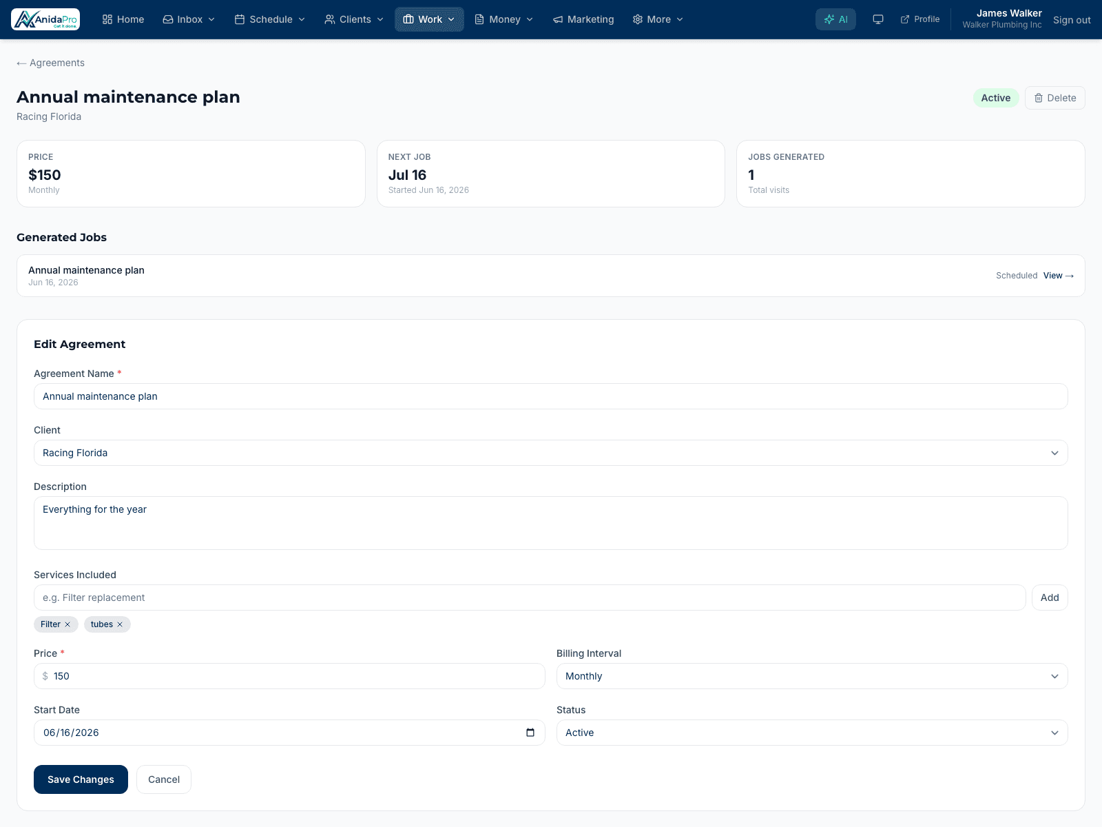 Build a base of recurring clients