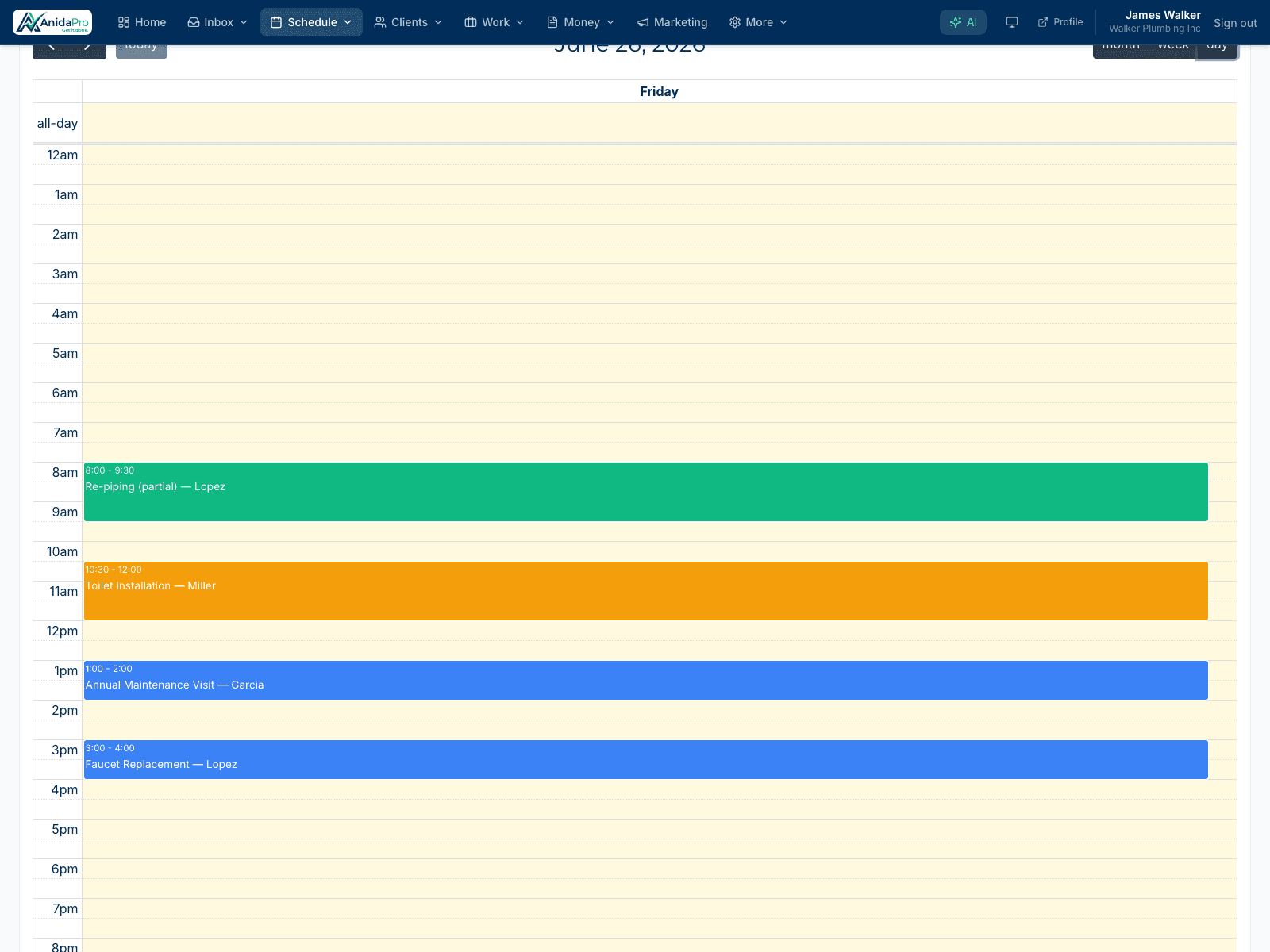 Bookings flow straight into your schedule