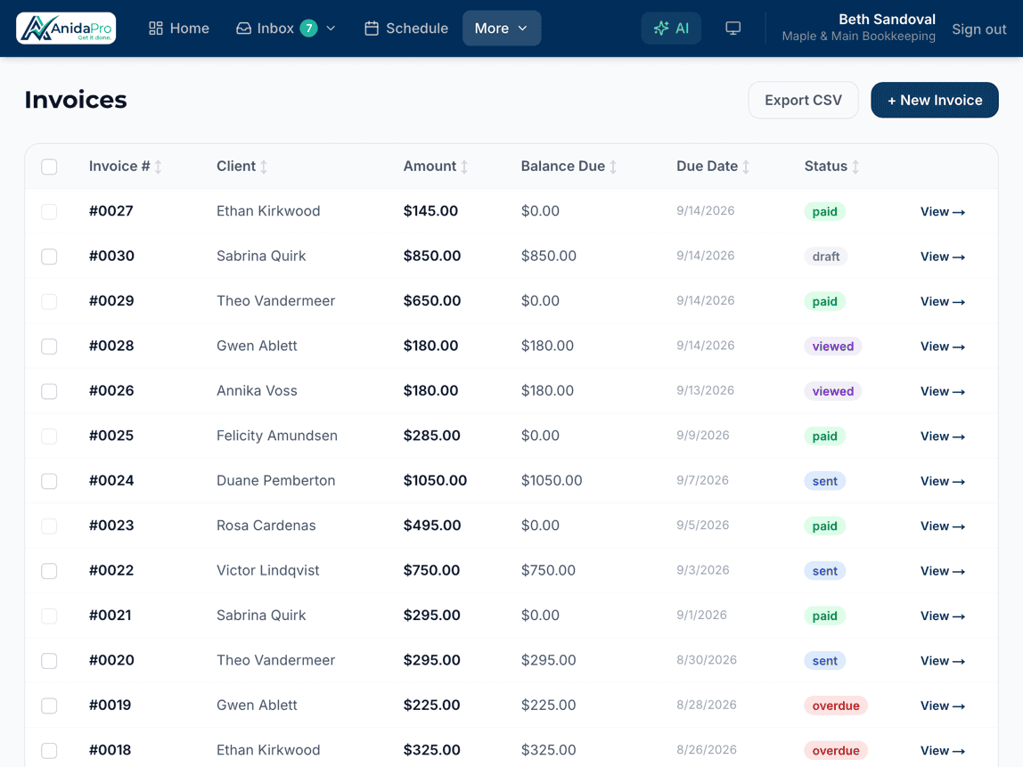 Invoice and get paid on time