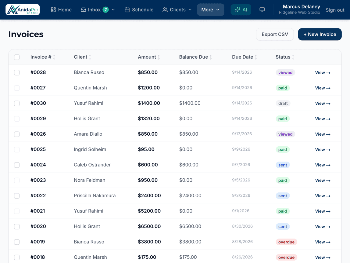 Invoice and get paid on time